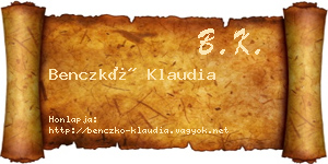Benczkó Klaudia névjegykártya